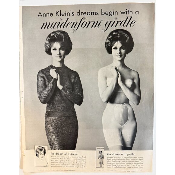 Other - Vintage 1961 Maidenform Girdle Anne Klein Lingerie Advertisement Print Ad